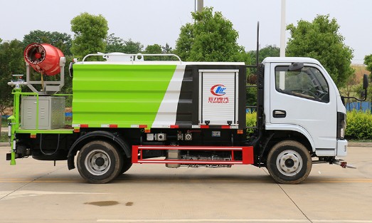 多功能抑塵車的視頻_國六東風(fēng)福瑞卡5噸藍(lán)牌抑塵車廠家價格